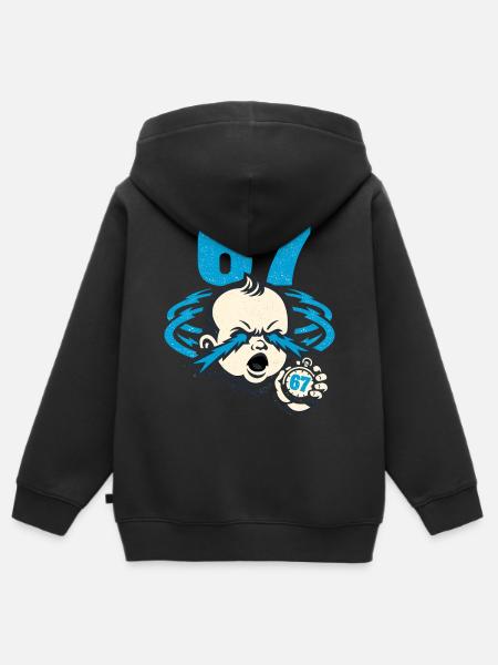 67 six seven - gen z - Kinder Premium Organic Zip Hoodie - Schwarz
