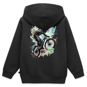Mtb - Kinder Premium Organic Zip Hoodie - Schwarz - Hinten - AI Model Kid Male (0cm)