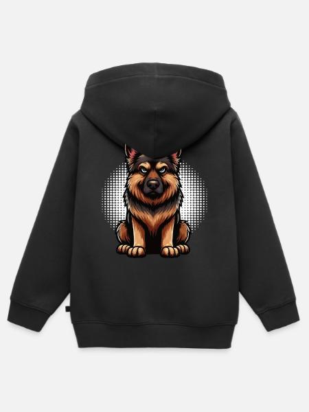 Deutscher Schäferhund Schäferhunde Schäferhunde - Kinder Premium Organic Zip Hoodie - Schwarz