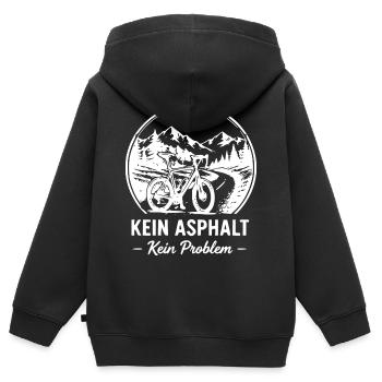 Kein Asphalt Kein Problem - Kinder Premium Organic Zip Hoodie - Schwarz - Hinten - AI Model Kid Male (0cm)