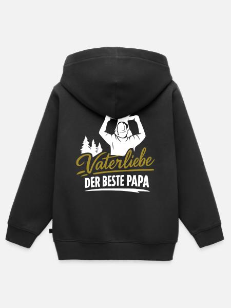 Vaterliebe Der Beste Papa - Kinder Premium Organic Zip Hoodie - Schwarz