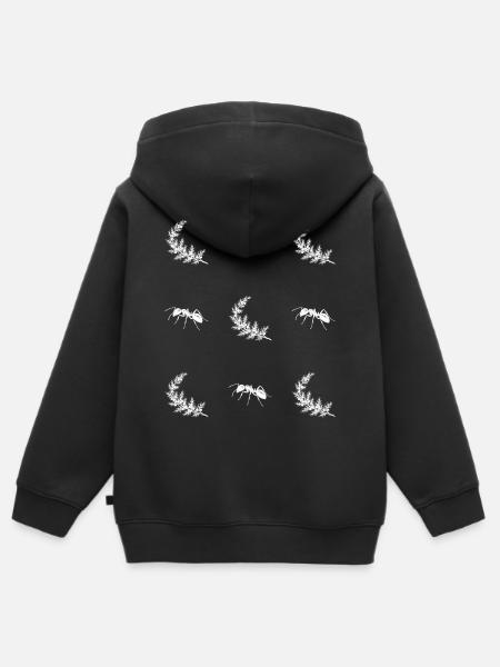 Wacholder & Ameise - Botanik - Kinder Premium Organic Zip Hoodie - Schwarz