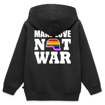 Make love not war - Kids Premium Organic Zip-up Hoodie - black - Back - AI Model Kid Male (0cm)