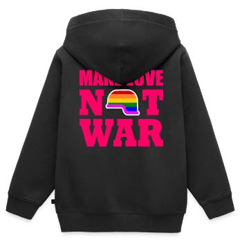 Make love not war - Kids Premium Organic Zip-up Hoodie - black - Back - AI Model Kid Male (0cm)