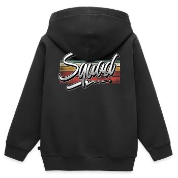 Squad - Kinder Premium Organic Zip Hoodie - Schwarz - Hinten - AI Model Kid Male (0cm)