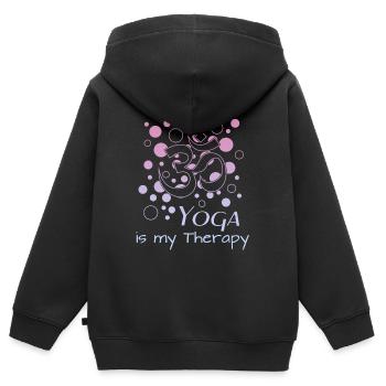 Om Yoga - Kinder Premium Organic Zip Hoodie - Schwarz - Hinten - AI Model Kid Male (0cm)