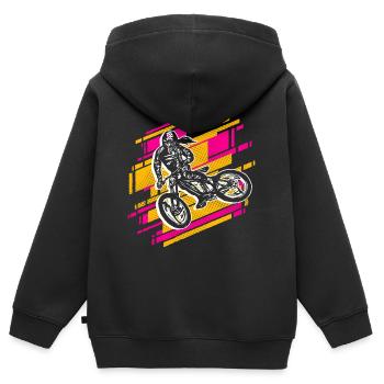 Mountainbike Fahrrad Mädchen Mountain Bike - Kinder Premium Organic Zip Hoodie - Schwarz - Hinten - AI Model Kid Male (0cm)