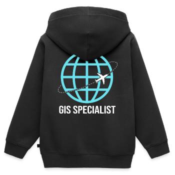 GIS-Analyst Kartografie Geografie Geography - Kinder Premium Organic Zip Hoodie - Schwarz - Hinten - AI Model Kid Male (0cm)