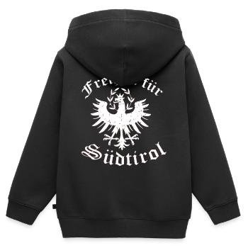 Südtirol - Kinder Premium Organic Zip Hoodie - Schwarz - Hinten - AI Model Kid Male (0cm)