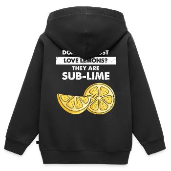 Limonade Limonade Limonade Limonade Stand Design - Sweat Premium à capuche zippé enfant bio - noir - Dos - AI Model Kid Male (0cm)