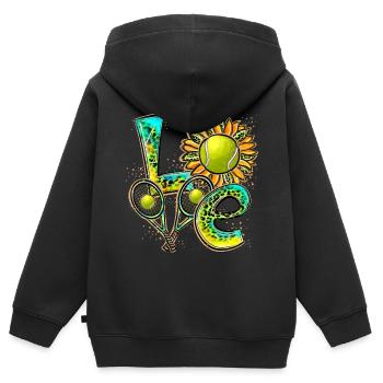 Love Tennis Player - Kinder Premium Organic Zip Hoodie - Schwarz - Hinten - AI Model Kid Male (0cm)