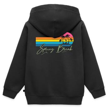 Relâche - Sweat Premium à capuche zippé enfant bio - noir - Dos - AI Model Kid Male (0cm)