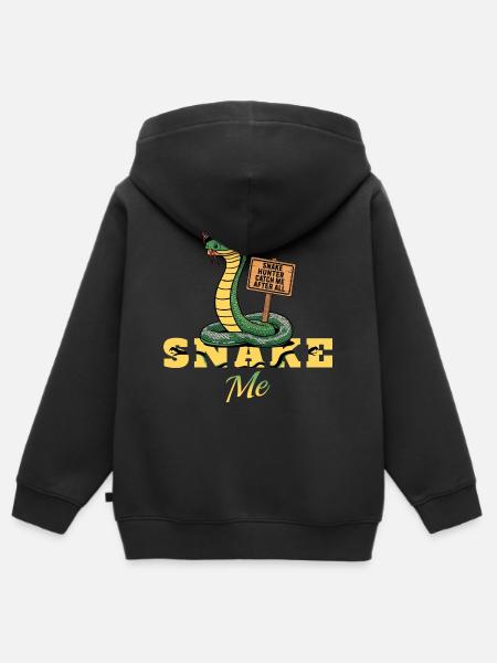 Schlangen Jäger fang mich doch ! - Kinder Premium Organic Zip Hoodie - Schwarz
