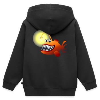 Tiefsee-Anglerfisch - Kinder Premium Organic Zip Hoodie - Schwarz - Hinten - AI Model Kid Male (0cm)