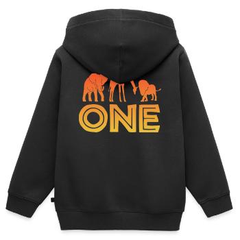1. Geburtstag Wilde Tiere Afrika 1 Jahr alt - Kinder Premium Organic Zip Hoodie - Schwarz - Hinten - AI Model Kid Male (0cm)