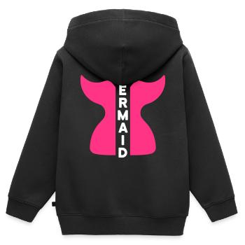 Mermaid (geteilte Meerjungfrauenflosse) - Kinder Premium Organic Zip Hoodie - Schwarz - Hinten - AI Model Kid Male (0cm)
