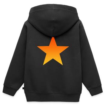 orange star orange star - Kids Premium Organic Zip-up Hoodie - black - Back - AI Model Kid Male (0cm)