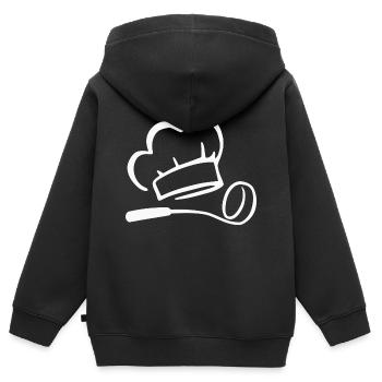 Kochmütze Kochlöffel Koch Kochkunst Kochen - Kinder Premium Organic Zip Hoodie - Schwarz - Hinten - AI Model Kid Male (0cm)