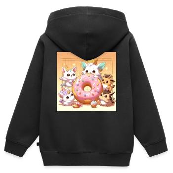 Cutie Pies - Kids Premium Organic Zip-up Hoodie - black - Back - AI Model Kid Male (0cm)
