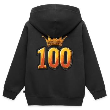 Couronne à 100 chiffres - Sweat Premium à capuche zippé enfant bio - noir - Dos - AI Model Kid Male (0cm)