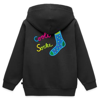 coole socke spruch - Kinder Premium Organic Zip Hoodie - Schwarz - Hinten - AI Model Kid Male (0cm)