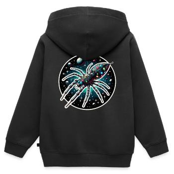 Fantastic spider spaceship in space - Kids Premium Organic Zip-up Hoodie - black - Back - AI Model Kid Male (0cm)