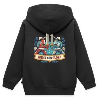 Armure médiévale de la Renaissance Knight Knight - Sweat Premium à capuche zippé enfant bio - noir - Dos - AI Model Kid Male (0cm)