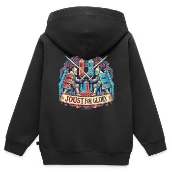 Armure médiévale de la Renaissance Knight Knight - Sweat Premium à capuche zippé enfant bio - noir - Dos - AI Model Kid Male (0cm)