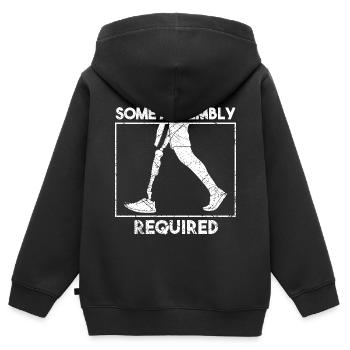 Some Assembly Required Amputees - Kids Premium Organic Zip-up Hoodie - black - Back - AI Model Kid Male (0cm)