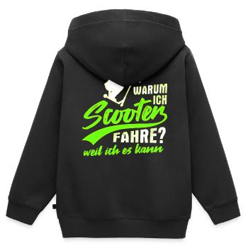 Stunt Scooter Tretroller Rollerfahrer Geschenk - Kinder Premium Organic Zip Hoodie - Schwarz - Hinten - AI Model Kid Male (0cm)