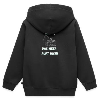 Angler Meer Angeln - Kinder Premium Organic Zip Hoodie - Schwarz - Hinten - AI Model Kid Male (0cm)