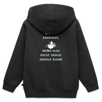 Angeln Stress Angler - Kinder Premium Organic Zip Hoodie - Schwarz - Hinten - AI Model Kid Male (0cm)