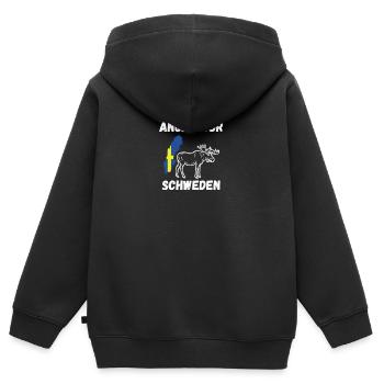 Angeln Schweden Angel - Kinder Premium Organic Zip Hoodie - Schwarz - Hinten - AI Model Kid Male (0cm)