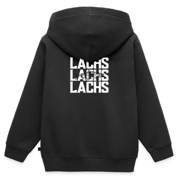 Lachs Angeln Fisch - Kinder Premium Organic Zip Hoodie - Schwarz - Hinten - AI Model Kid Male (0cm)
