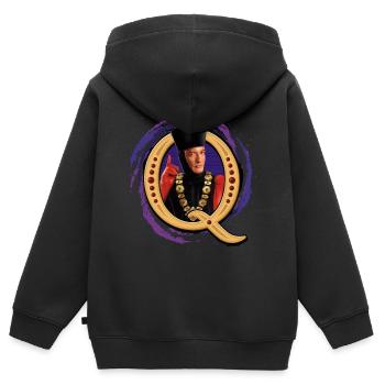 Star Trek The Next Generation Q - Kinder Premium Organic Zip Hoodie - Schwarz - Hinten - AI Model Kid Male (0cm)