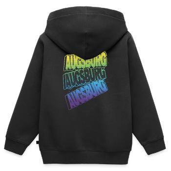 Augsburg Allemagne City Font Skyline Accueil - Sweat Premium à capuche zippé enfant bio - noir - Dos - AI Model Kid Male (0cm)