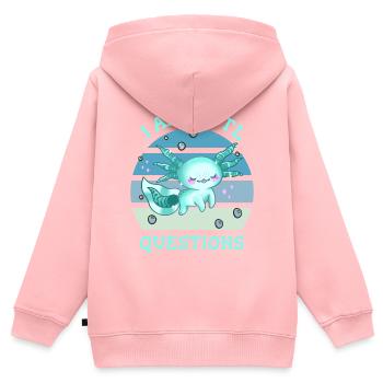 I axolotl questions - Sweat Premium à capuche zippé enfant bio - rose - Dos - AI Model Kid Female (0cm)