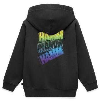 Hamm Germany City Font Skyline Home - Kids Premium Organic Zip-up Hoodie - black - Back - AI Model Kid Male (0cm)