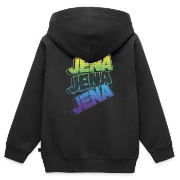 Jena Allemagne City Font Skyline Accueil - Sweat Premium à capuche zippé enfant bio - noir - Dos - AI Model Kid Male (0cm)