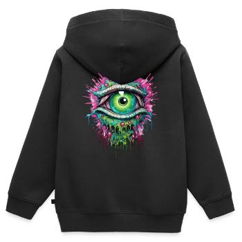 Zombie Eye Apocalypse Halloween Zombie Hunter - Kids Premium Organic Zip-up Hoodie - black - Back - AI Model Kid Male (0cm)