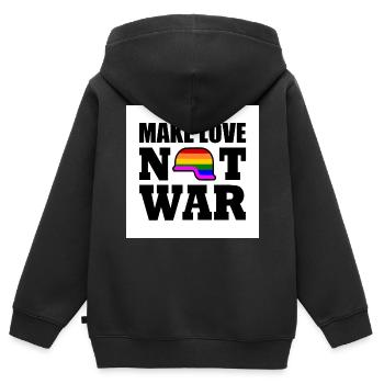 Make love not war - Kids Premium Organic Zip-up Hoodie - black - Back - AI Model Kid Male (0cm)