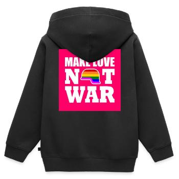 Make love not war - Kids Premium Organic Zip-up Hoodie - black - Back - AI Model Kid Male (0cm)