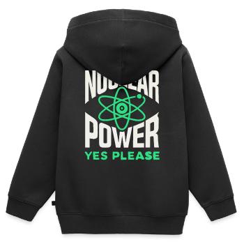 Kernkraft Ja Bitte - Für Saubere Energie - Kinder Premium Organic Zip Hoodie - Schwarz - Hinten - AI Model Kid Male (0cm)