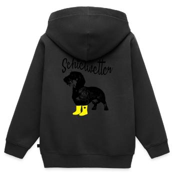 Schietwetter - Kinder Premium Organic Zip Hoodie - Schwarz - Hinten - AI Model Kid Male (0cm)