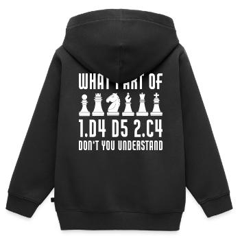 Funny Chess Opening Queen's Gambit Chess Player - Kinder Premium Organic Zip Hoodie - Schwarz - Hinten - AI Model Kid Male (0cm)