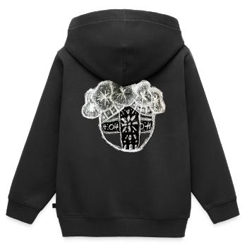 Talisman de poupée ukrainienne. Motanka.Folklore UA. - Sweat Premium à capuche zippé enfant bio - noir - Dos - AI Model Kid Male (0cm)