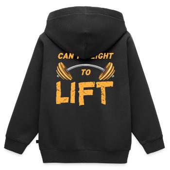 Impossible de soulever des poids pour soulever de l’haltérophilie amusante - Sweat Premium à capuche zippé enfant bio - noir - Dos - AI Model Kid Male (0cm)