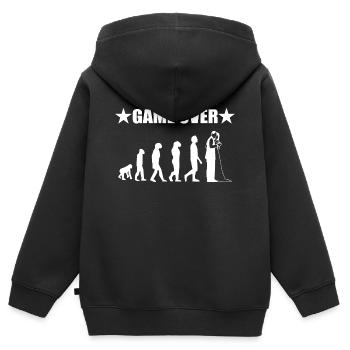 Junggesellenabschied - Kinder Premium Organic Zip Hoodie - Schwarz - Hinten - AI Model Kid Male (0cm)