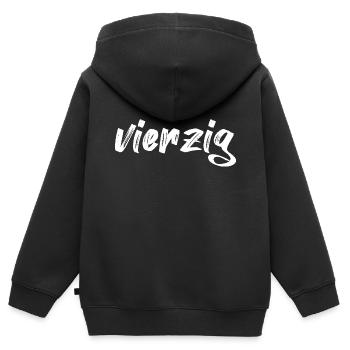 vierzig 40 Schriftzug - Kinder Premium Organic Zip Hoodie - Schwarz - Hinten - AI Model Kid Male (0cm)