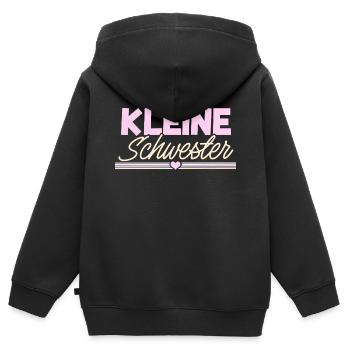 Kleine Schwester - Kinder Premium Organic Zip Hoodie - Schwarz - Hinten - AI Model Kid Male (0cm)